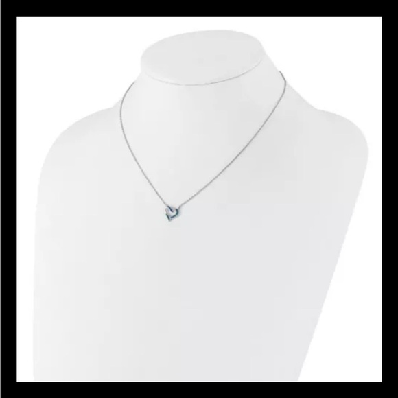 Sterling Silver Opal Heart 16in Necklace with 2in ext and Earring Set NEW - Picture 4 of 6